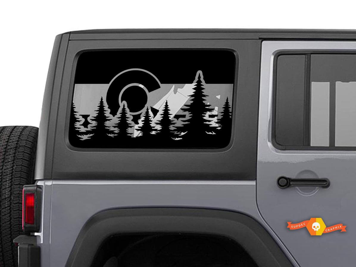 Jeep Wrangler Colorado vlag voorruit sticker JKU JLU 4Dr 2007-2019 Rubicon stickers
