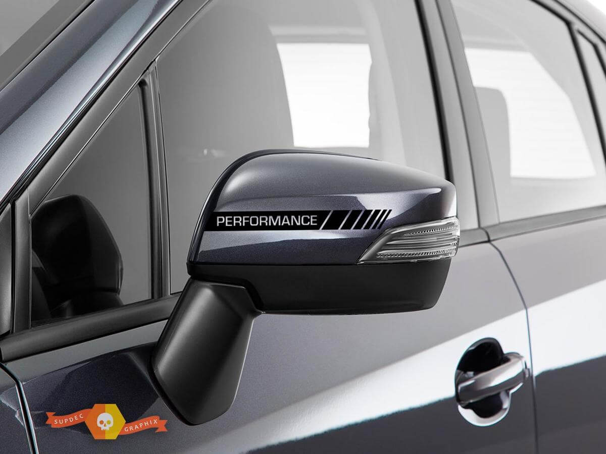 2 stuks zwarte achteruitkijkspiegel zijkant motorsport stripe sticker sticker vinyl racen
