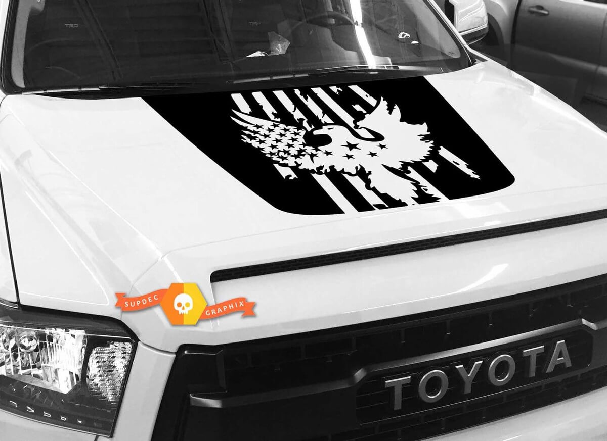 Bald Eagle USA Vlag Motorkap Vinyl Sticker voor Toyota Tundra 2014-18