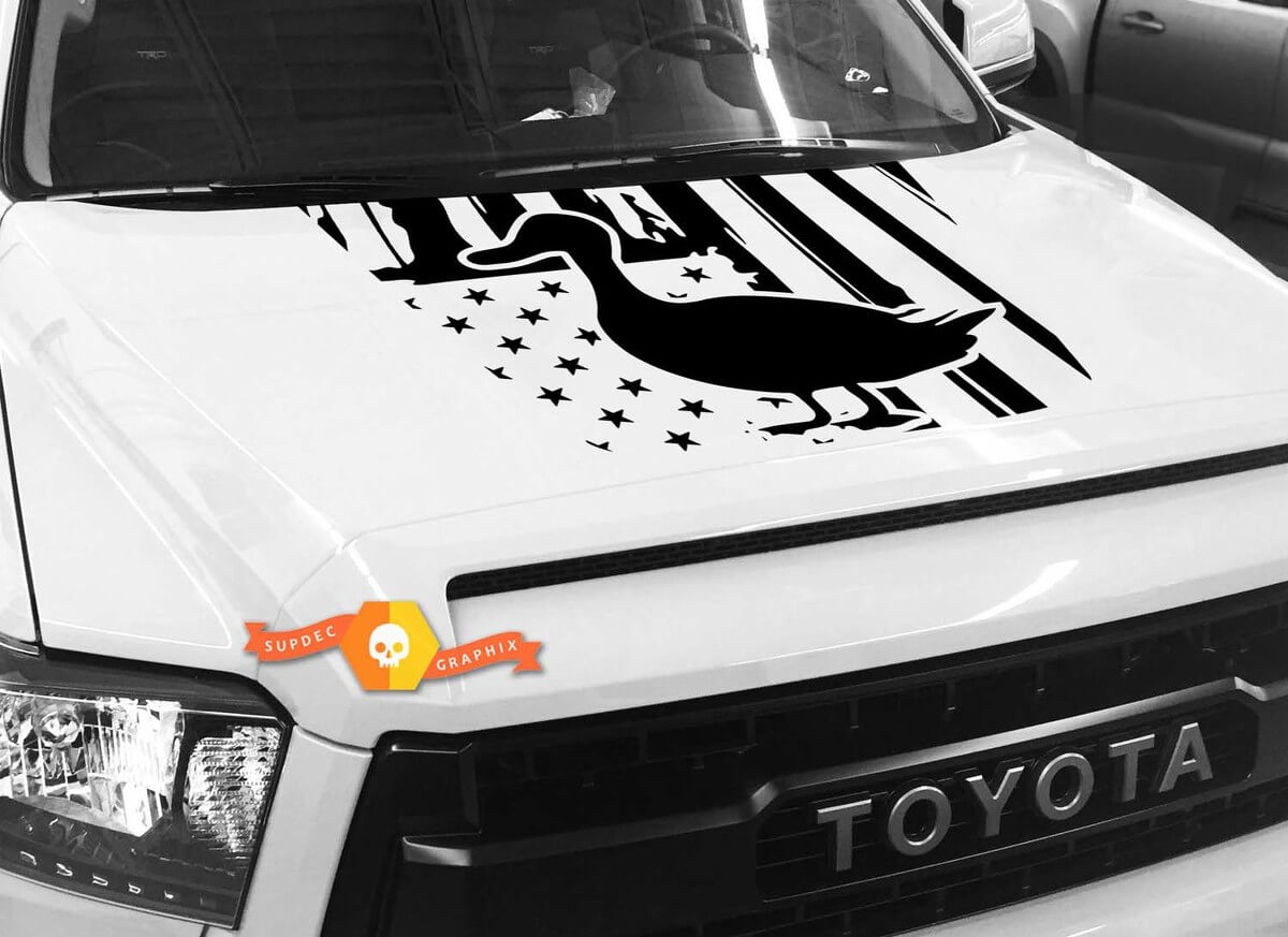 USA vlag eend silhouet motorkap vinyl decal voor Toyota Tundra 2014-2018