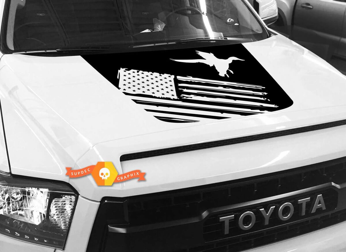 USA-vlag Landing Duck motorkap vinylsticker voor Toyota Tundra 2014-2018