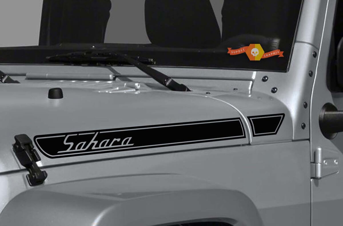 Sahara Retro Stijl Motorkap Vinyl Decal Kit voor Jeep Wrangler