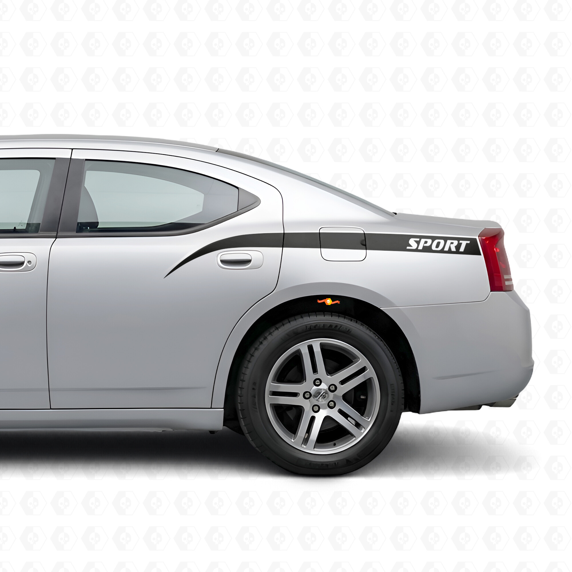 Sportieve gebogen strepen vinyl sticker voor Dodge Charger 2006-2010