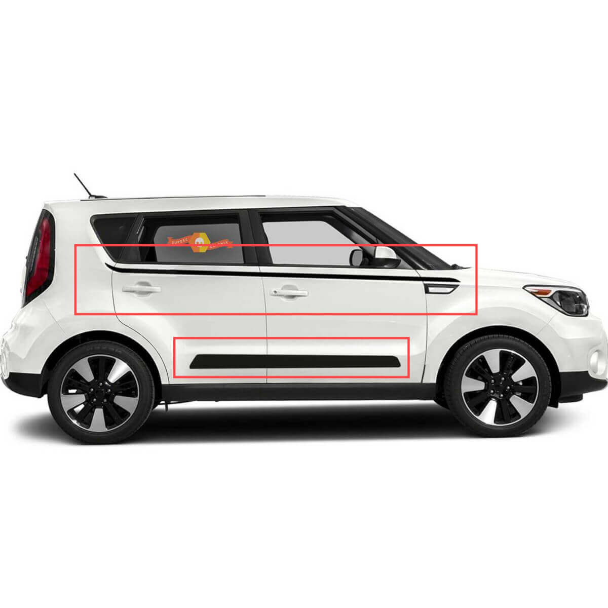Pinstreep aan de zijkant en stickersticker op de deuren aan de zijkant voor Kia Soul
