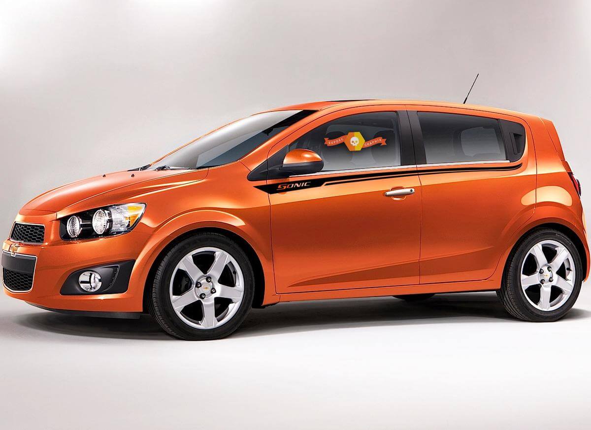 Sonic Deurzijstrepen Vinyl Stickers Voor Chevrolet Aveo