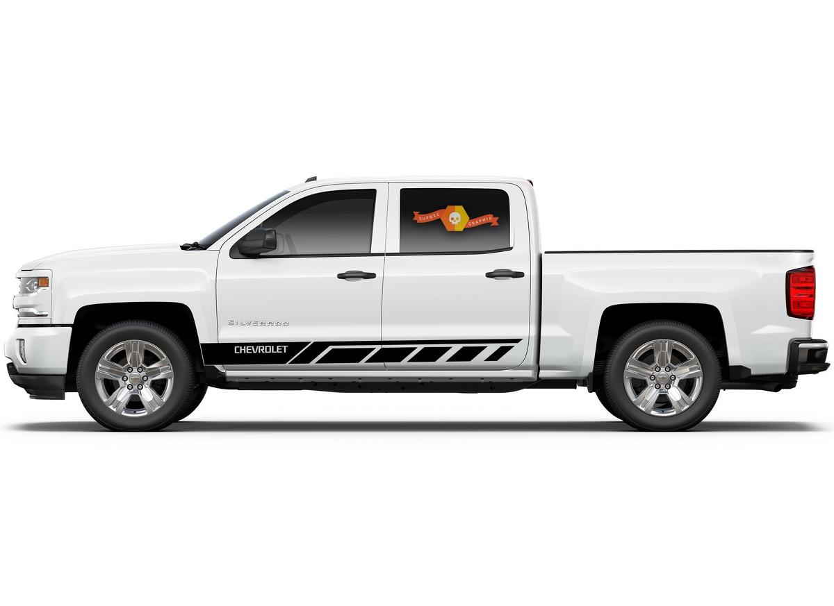 Chevrolet Silverado mk3 grafische zijstrepen Sticker Sticker deurpaneel Sticker Sticker zwart vinyl 2
