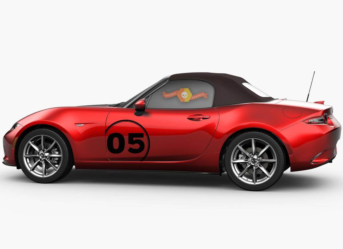Racing Nummer Deurzijde Vinyl Decal Kit voor Mazda MX-5 Miata