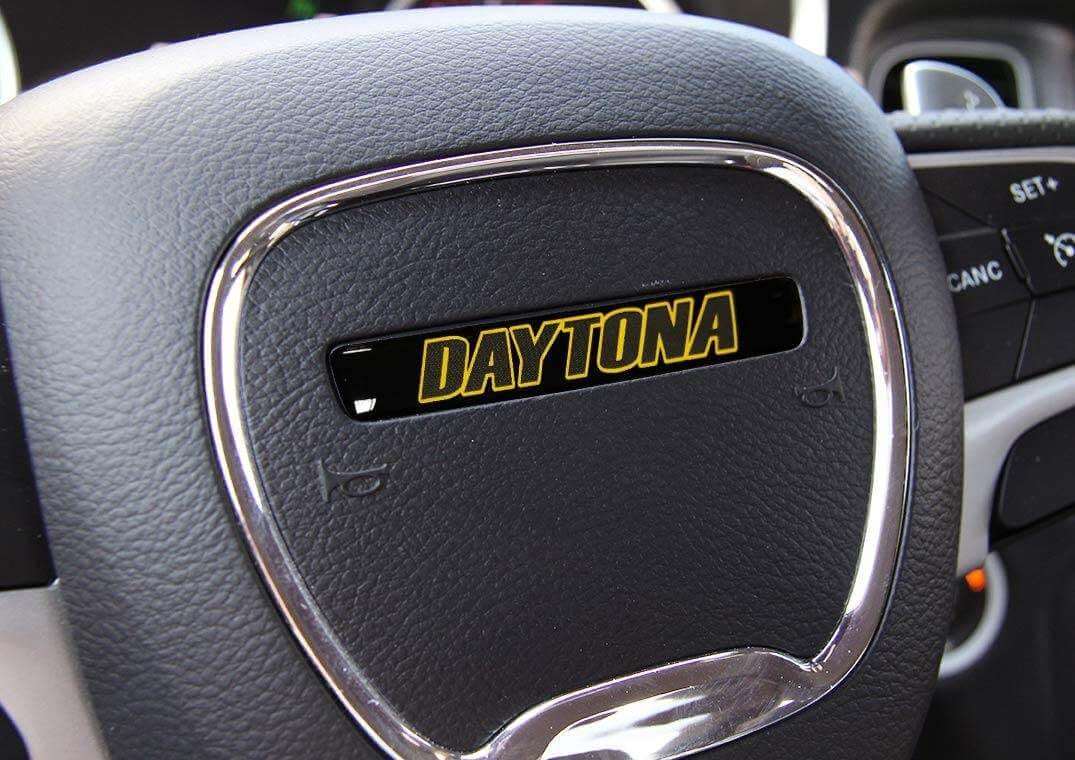 Daytona Geel Stuurwiel Embleem Bolle Decal voor Dodge Challenger Charger