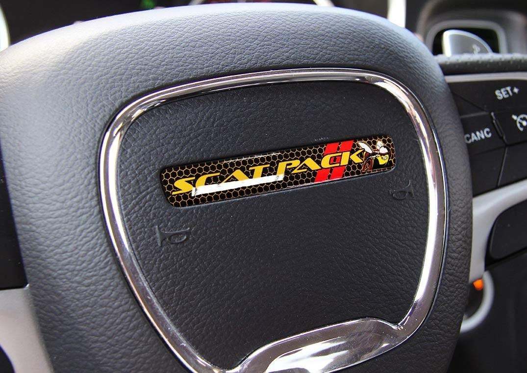 Eén stuurwiel Scat Pack met bijenembleem koepelvormige sticker sticker Challenger Charger Dodge Scatpack
