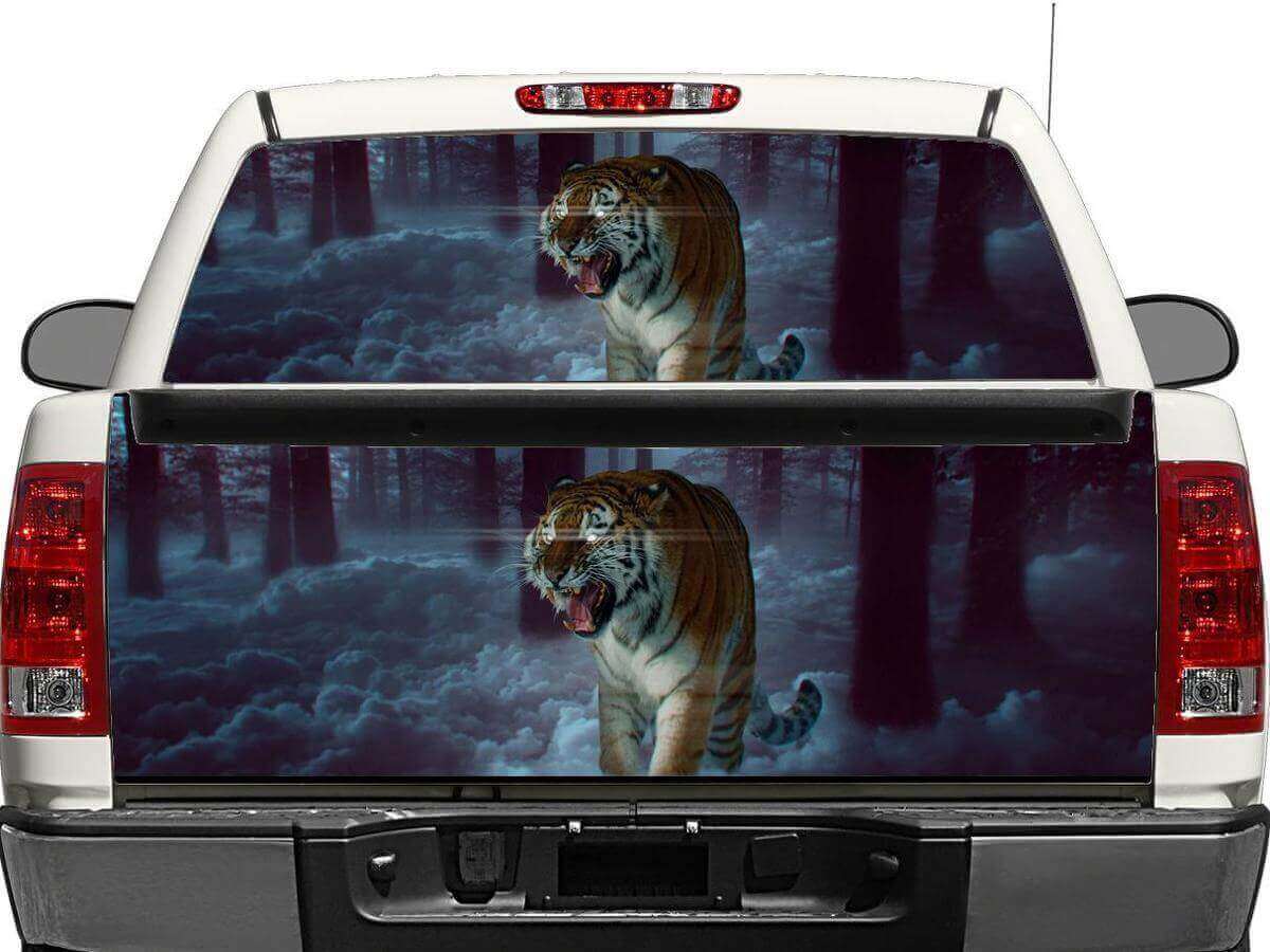 Bengaalse Tijger in Bos Achterruit- of Achterklep Vinyl Decal voor Pick-up Trucks SUV's