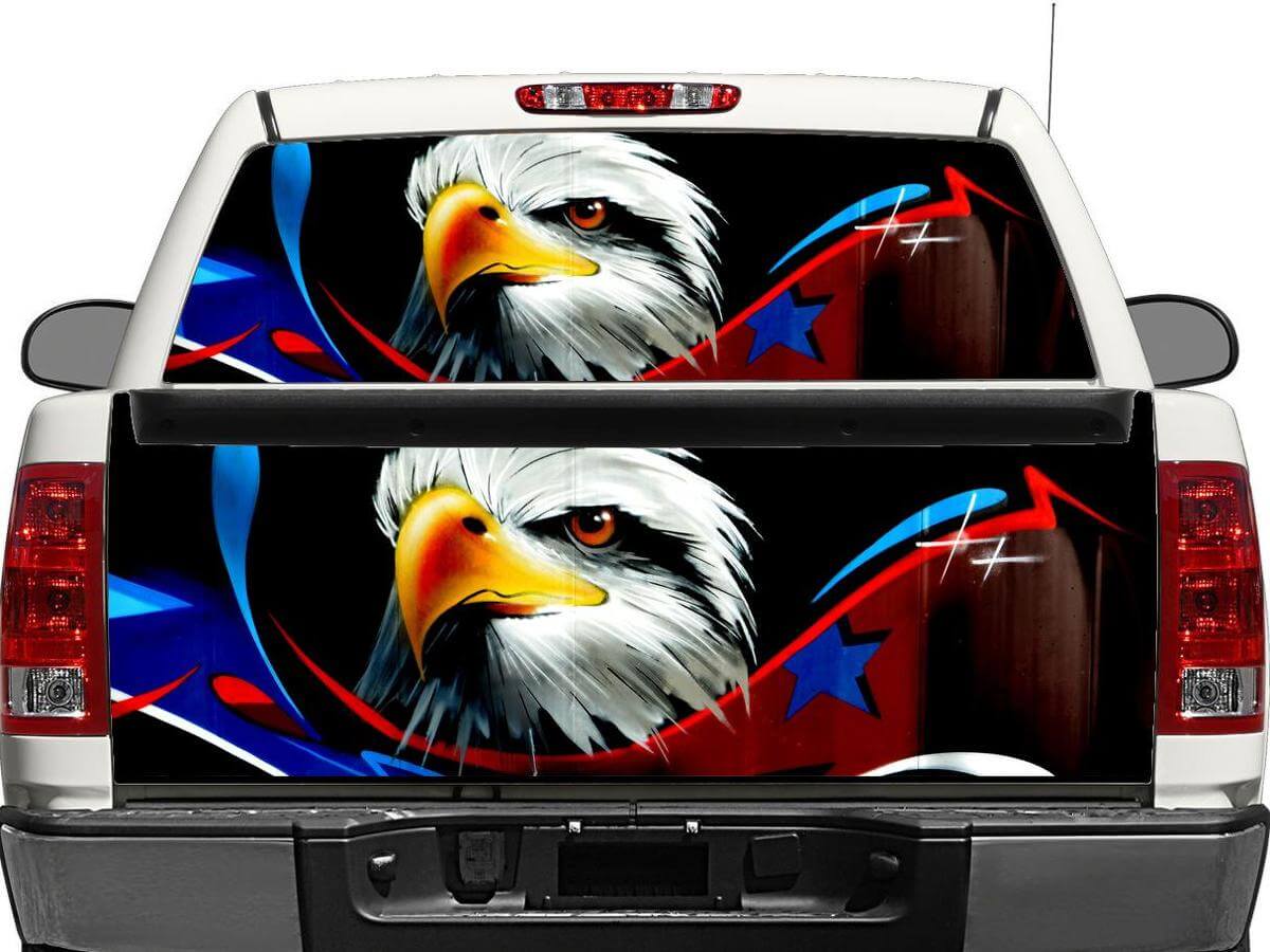 Bald Eagle USA Vlag Achterruit- of Achterklepsticker voor Pickup Truck SUV