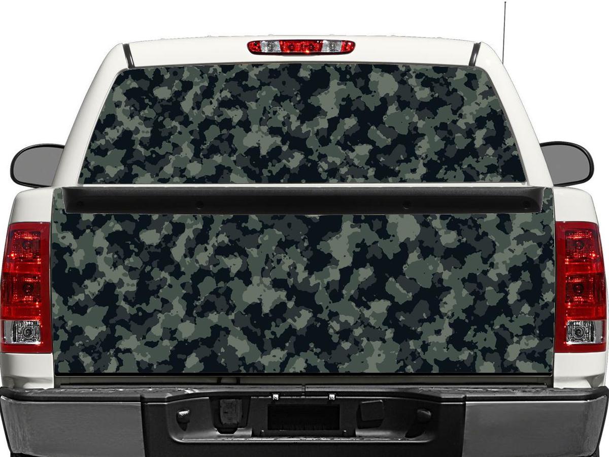 Camouflage-stijl achterruit- of achterklep vinylsticker voor pick-up trucks SUVs