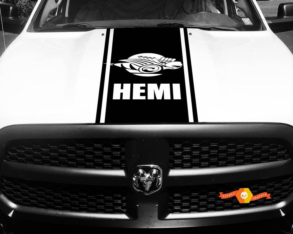 Dodge Ram 1500 2500 3500 Vinyl Racing Stripe Rumble Bee Hemi Hood Decals Stickers #11
