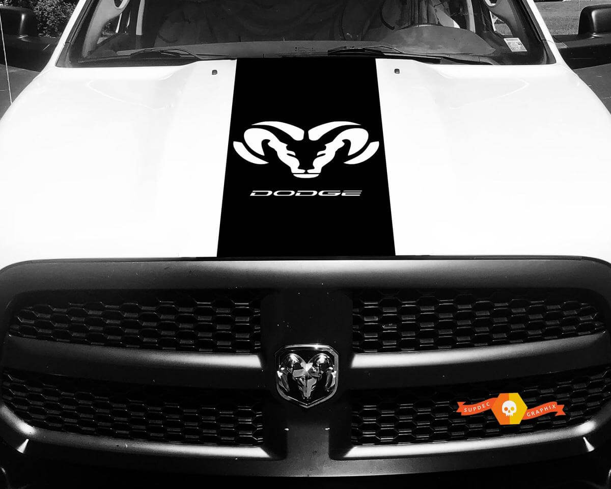 Dodge Ram 1500 2500 3500 Vinyl Racing Stripe RAM Dodge Hood Decals Stickers #28
