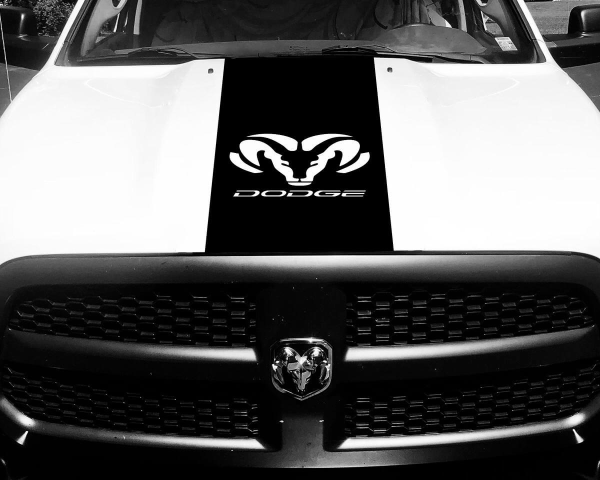 Dodge Ram 1500 Vinyl Decal HOOD Ram Head Racing HEMI Stripe Stickers #68
