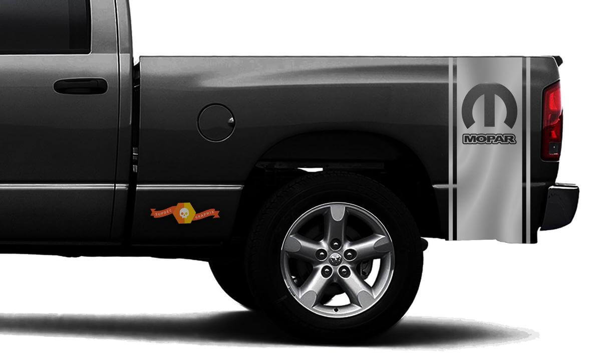 Mopar Logo Verloopstijl Strepen Zijbed Vinyl Decal Sticker voor Dodge Ram 1500