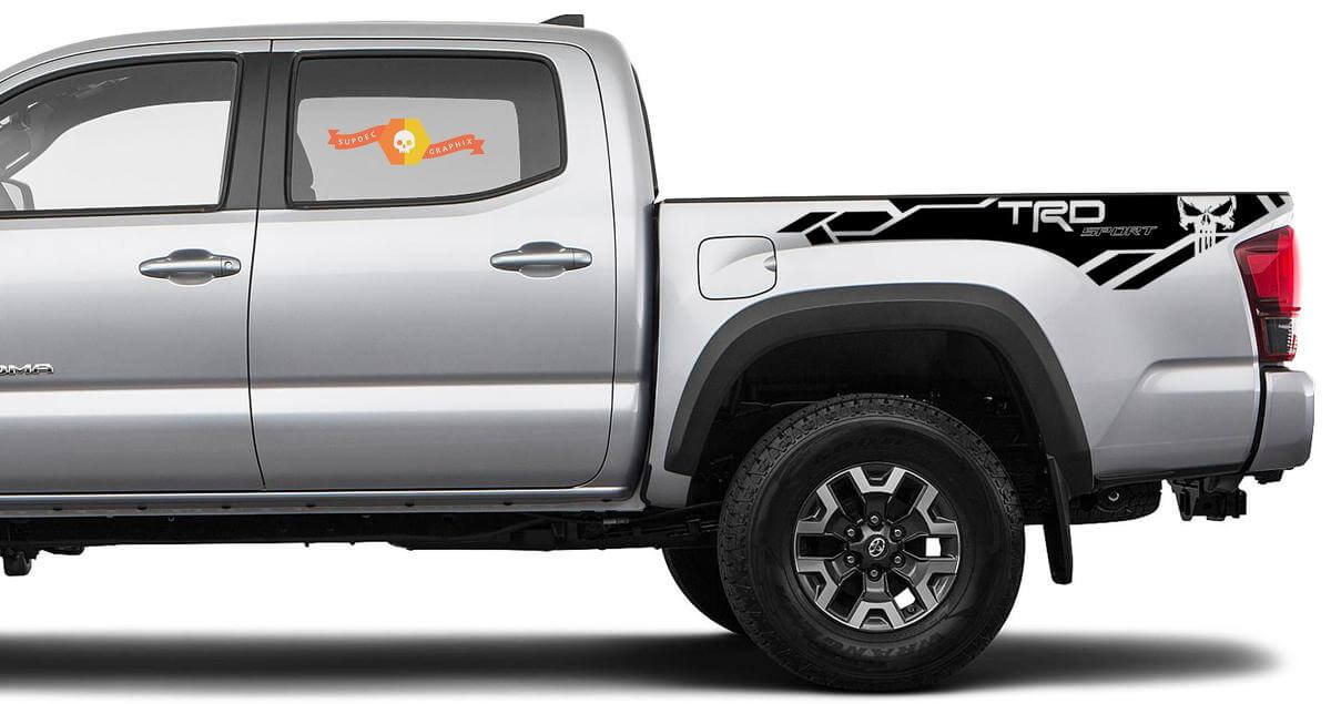 TRD Sport Punisher Bed Side Vinyl Decal Kit voor Toyota Tacoma 2016-2020