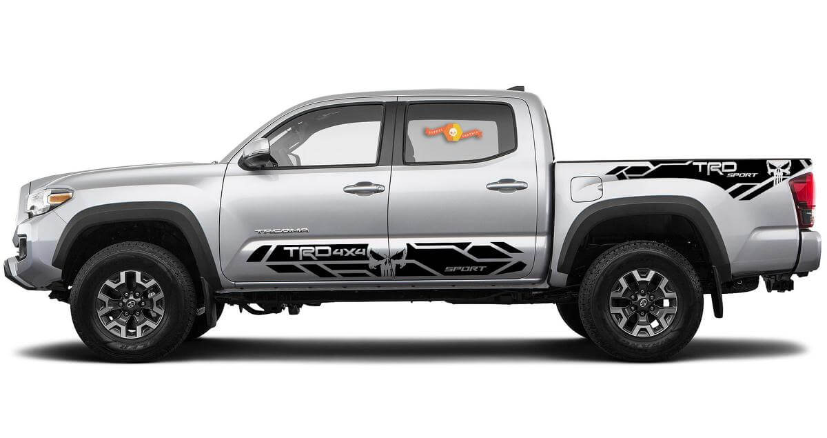 TRD 4x4 Sport Punisher Side Skirt en Bed Side Vinyl Decal Kit voor Toyota Tacoma 2016-20