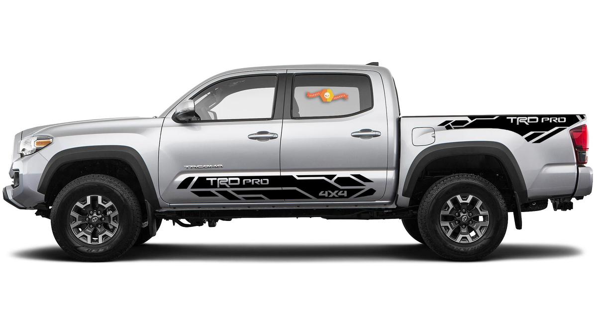 4 x Toyota Tacoma 2016-2019 (TRD OFF ROAD) PRO Sport side kit Vinyl Decals grafische sticker
