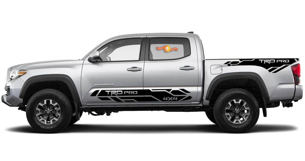 TRD Pro 4x4 Techno Stijl Zij Vinyl Decal Kit voor Toyota Tacoma 2016-2020