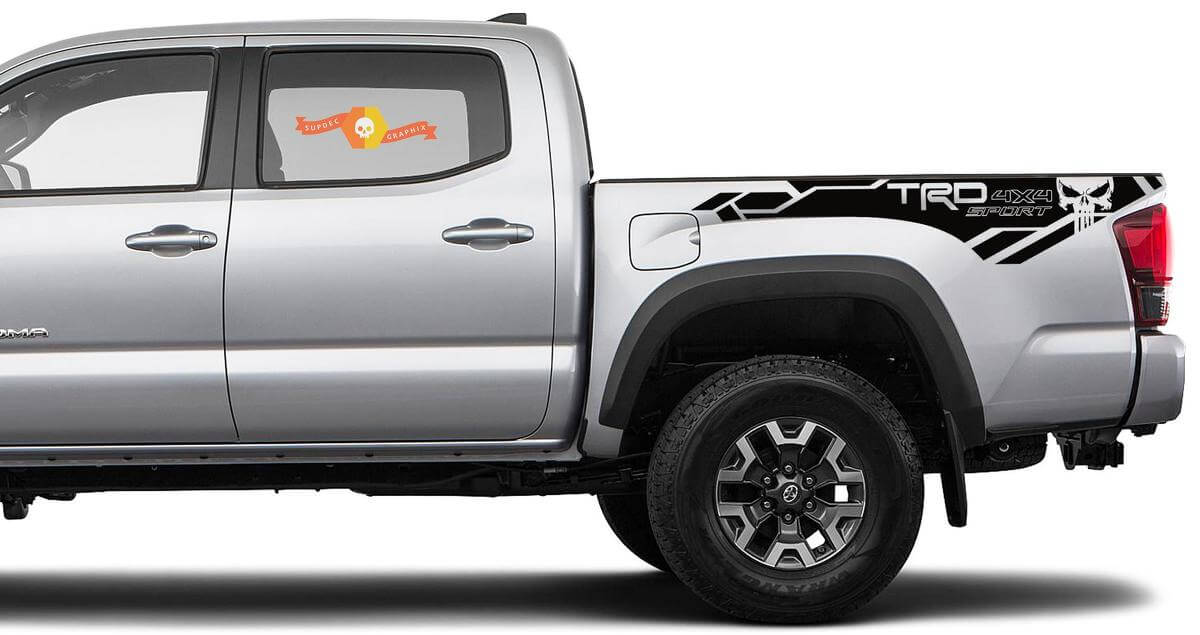 TRD 4x4 Sport Punisher Bed Side Vinyl Decal Kit voor Toyota Tacoma 2016-2020