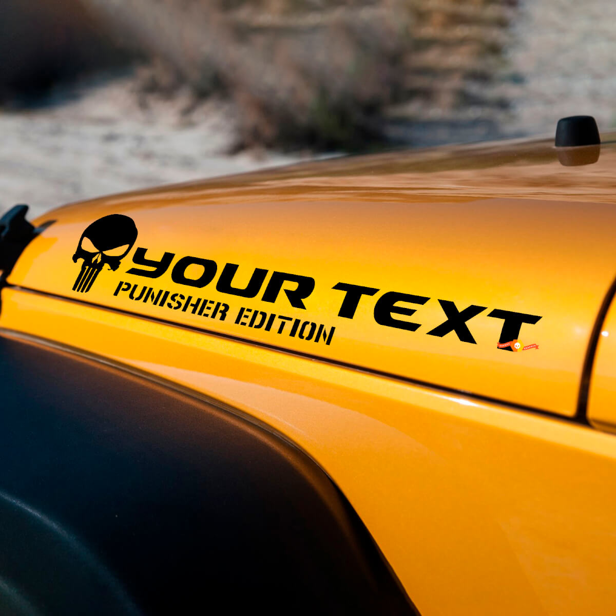 Rubicon Punisher Edition Motorkap Stickervinyl Decal voor Jeep Wrangler