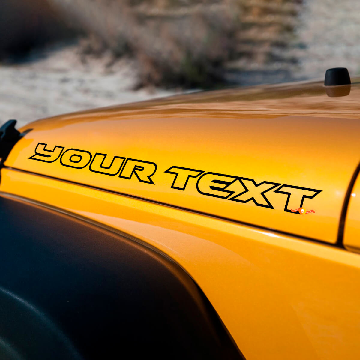 Aangepaste Tekst Motorkap Sticker Vinyl Decal voor Jeep Wrangler Rubicon