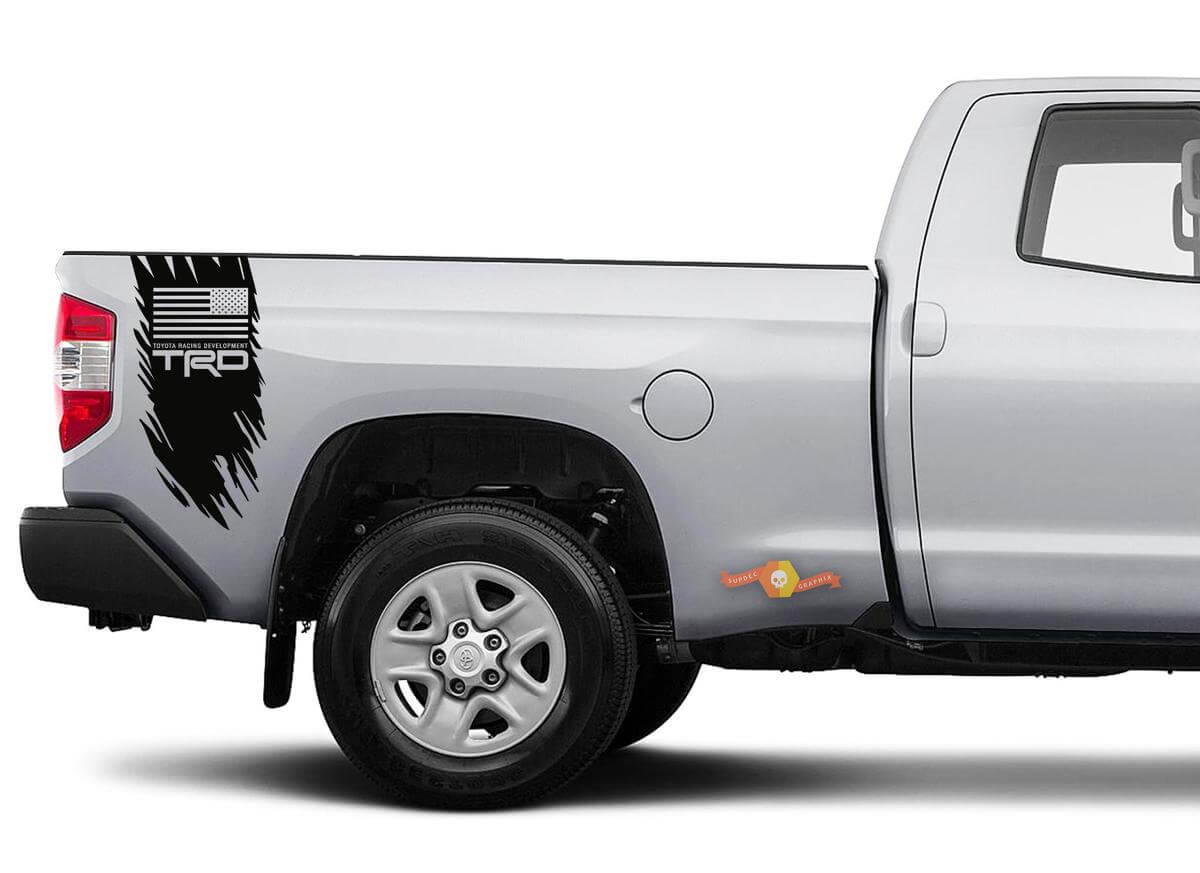 TRD USA-vlag versleten stijl vinylsticker voor Toyota Tundra zijpaneel