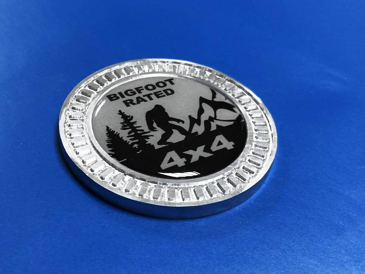 Bigfoot Beoordeeld 4x4 Metaal Aluminium Zijembleem Vinyl Sticker voor Jeep Wrangler