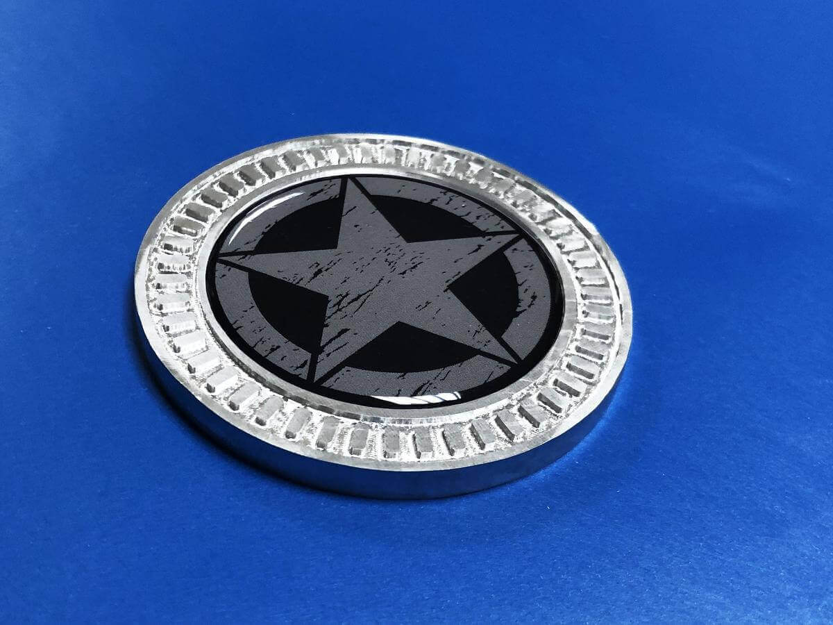 Military Star metalen aluminium embleem vinylsticker voor Jeep Wrangler