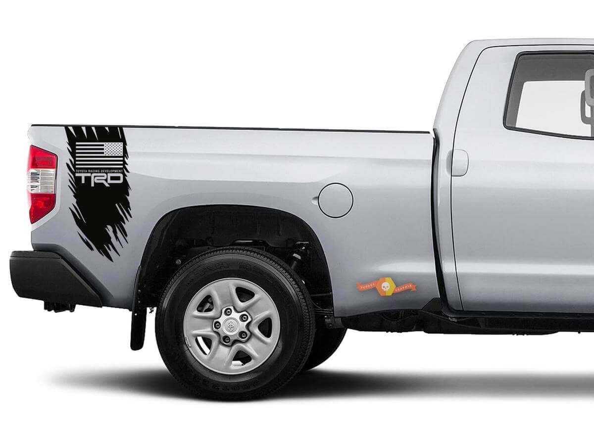 TRD USA-vlag versleten stijl vinyl sticker voor zijwand voor Toyota Tacoma