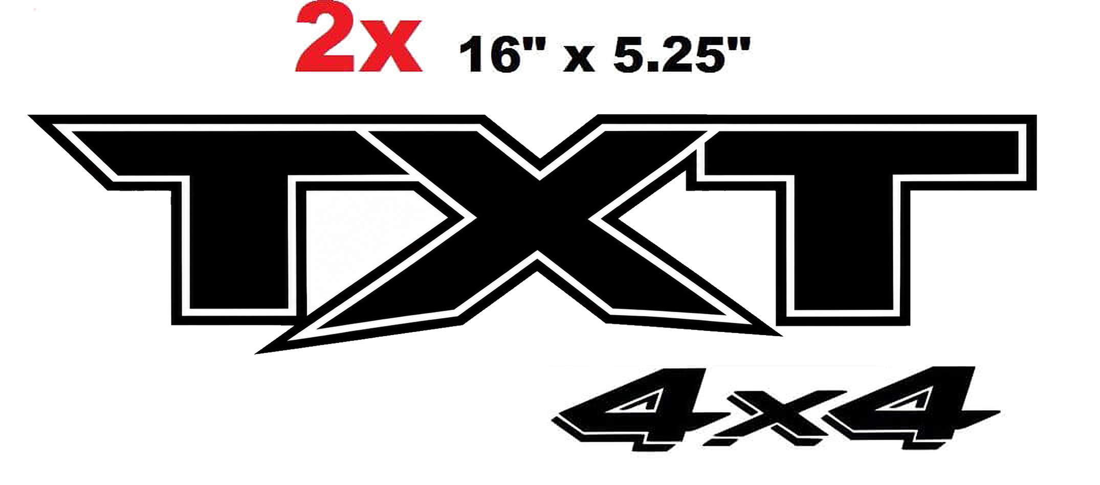 TXT met 4x4 Hoekige Omrande Buitenkant Deurletters Vinyl Decal Set voor Musclecar truck F-250 XLT 2018