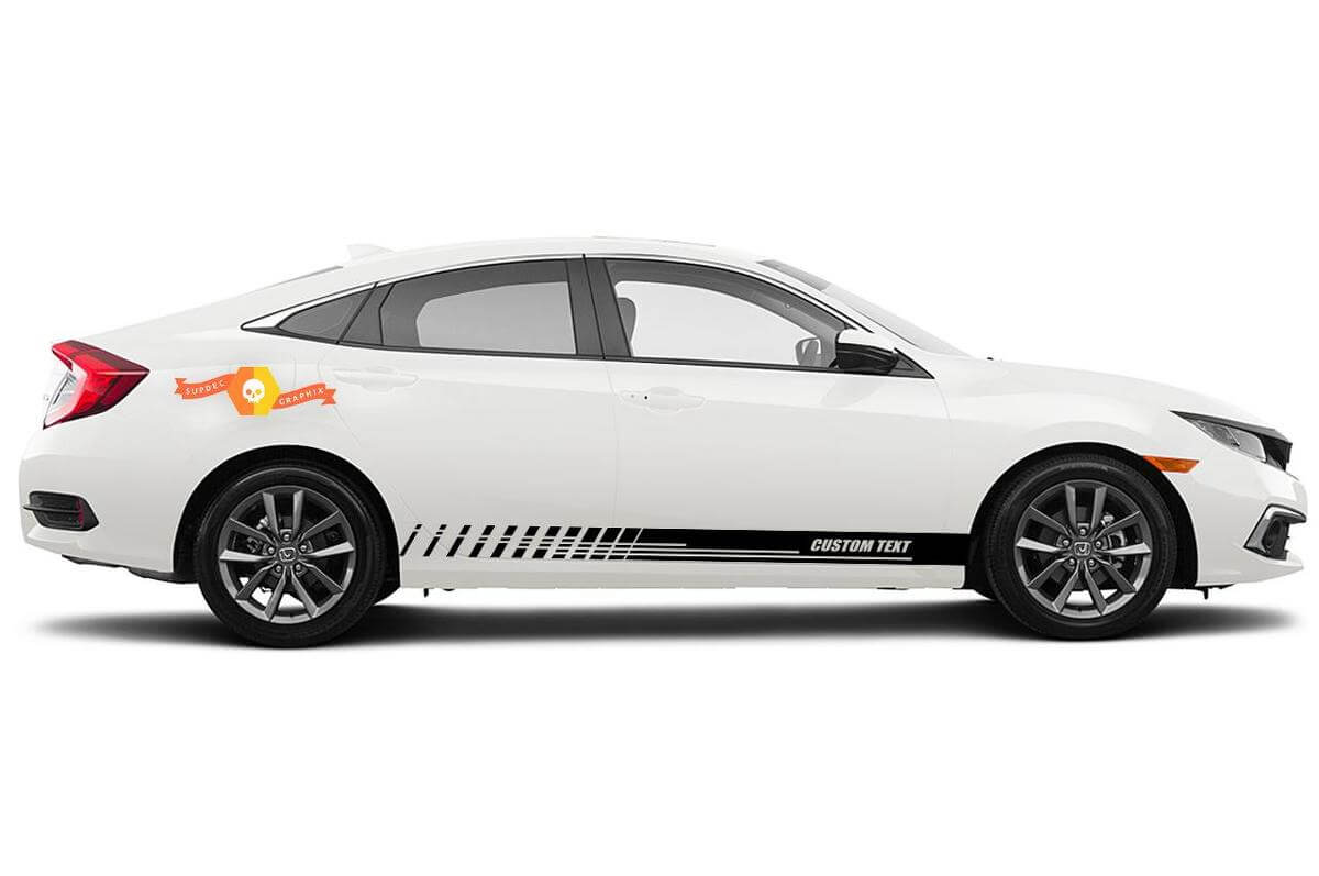 Racing rocker panel strepen vinyl stickers stickers voor Honda Civic EX
