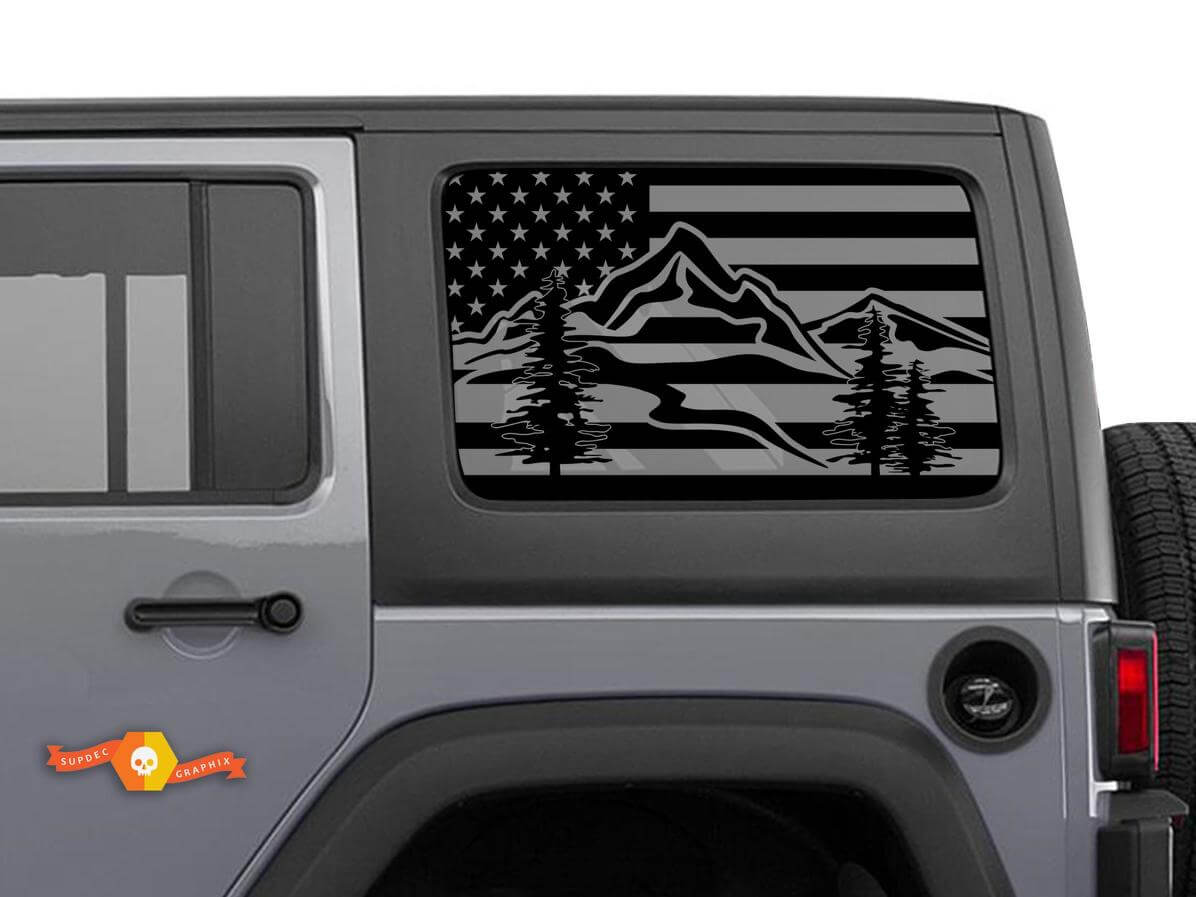 VS-vlag bergen voorruit vinylsticker voor Jeep Toyota Dodge