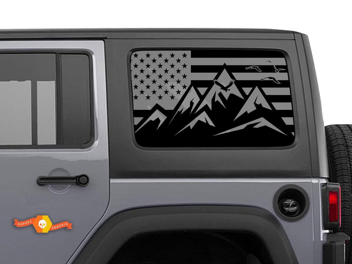 USA-vlag bergen voorruit vinylsticker decal voor Jeep Toyota Dodge trucks