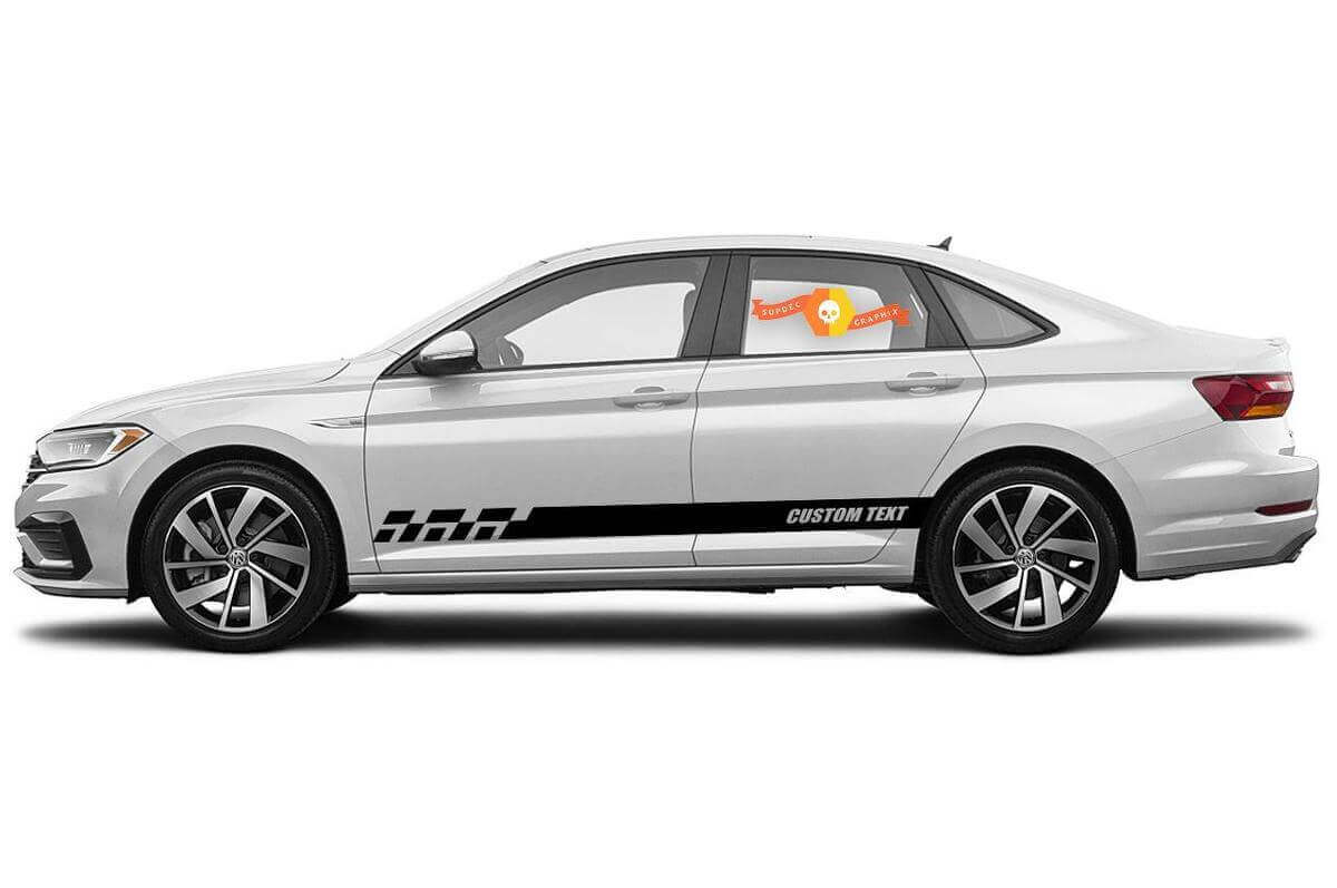 Racing rocker panel strepen vinyl stickers stickers voor Volkswagen Jetta GLI
