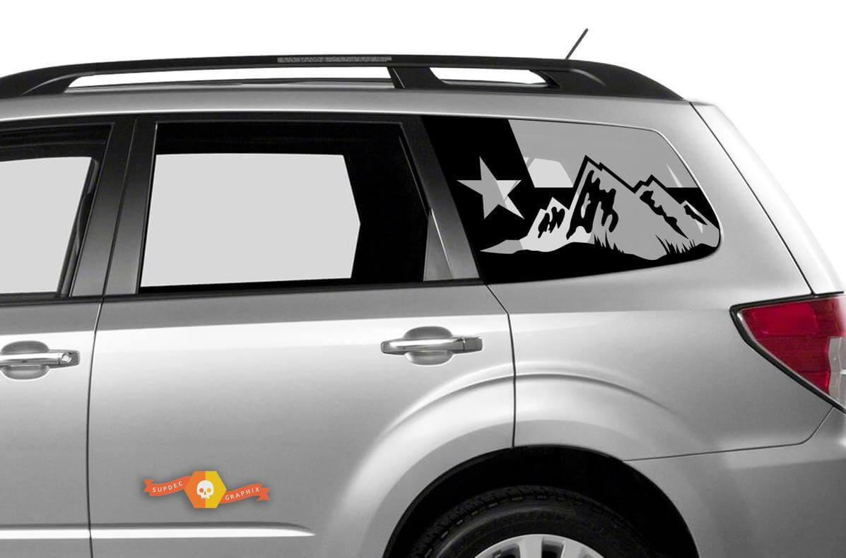 Texas Star- en Berglandschap Raam Vinyl Sticker 2 voor Subaru Forester