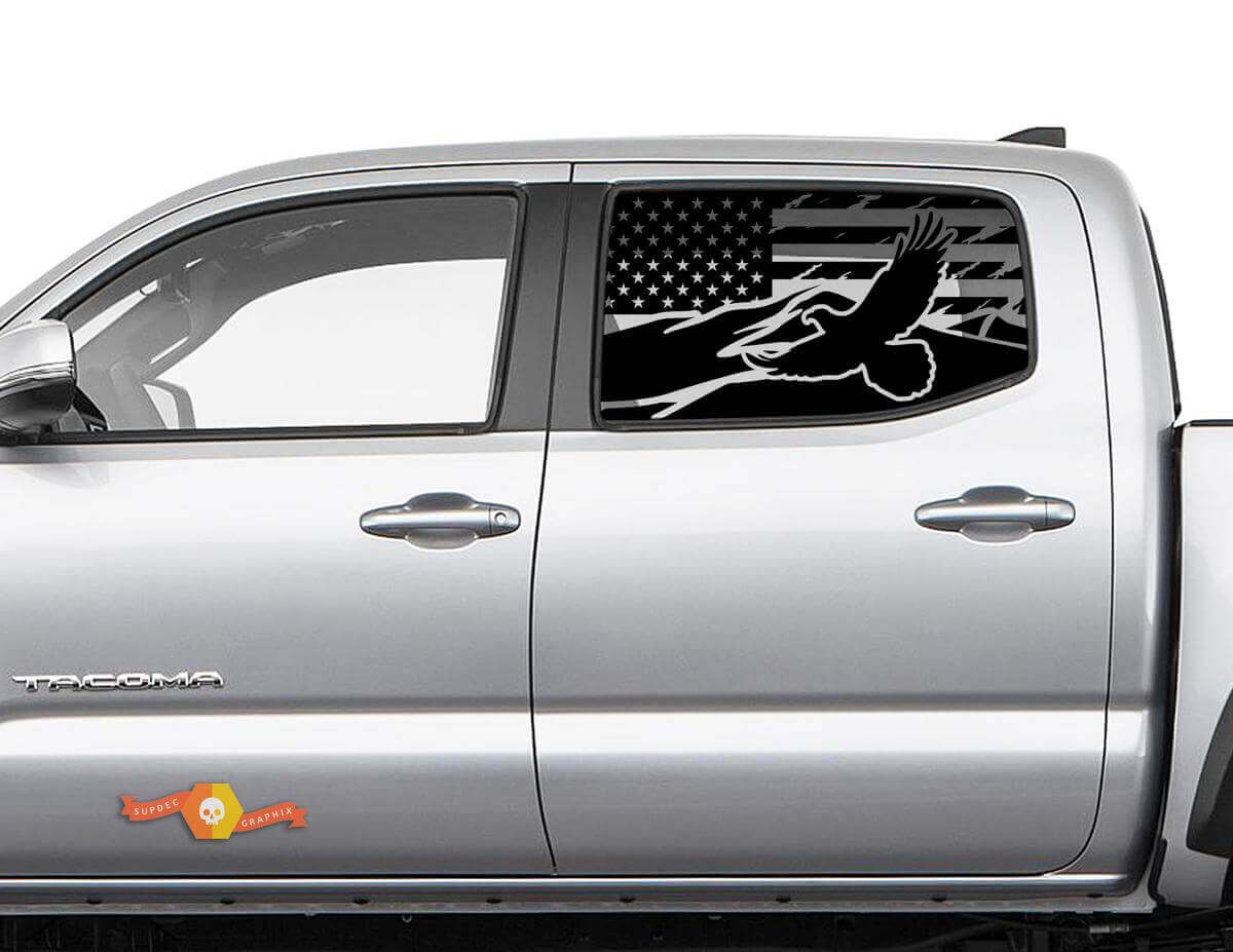 USA Vlag Berg Arend Achterzijruit Vinyl Decals Kit voor Toyota Tacoma