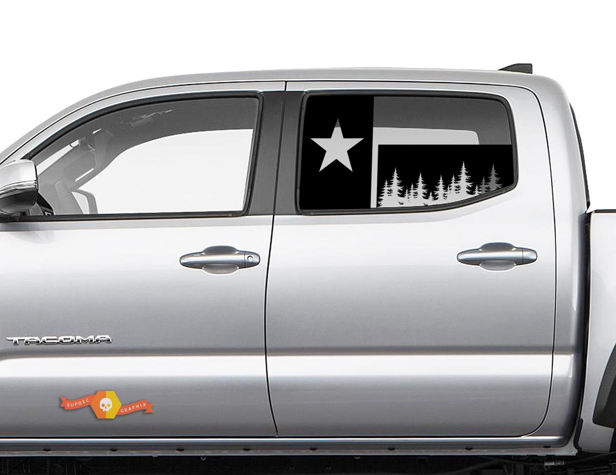Texas Vlag Boslandschap Zijruit Vinyl Decal Sticker voor Toyota Tacoma