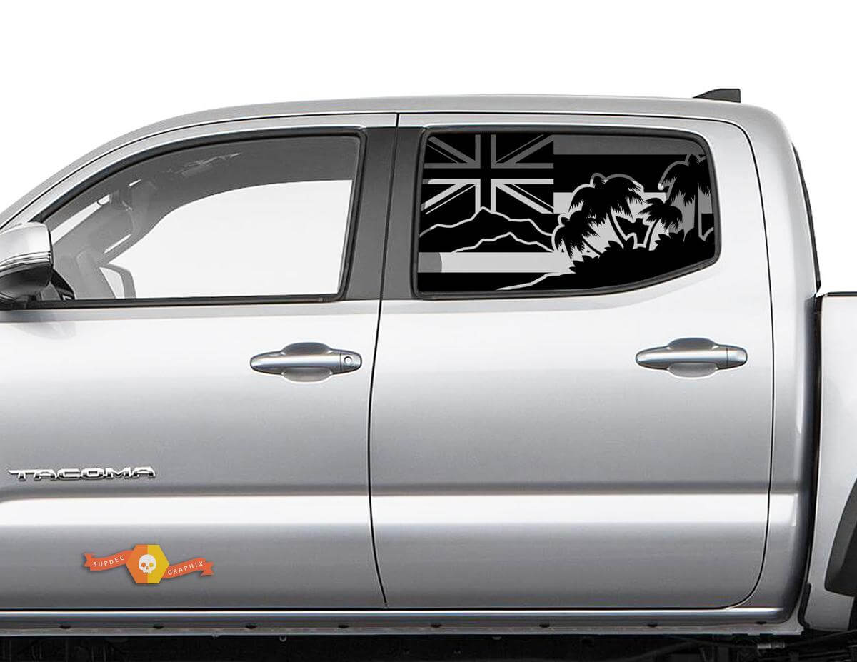 Vlag Hawaii Halm Island zijraamsticker geschikt voor Toyota Tacoma 4Runner Tundra
