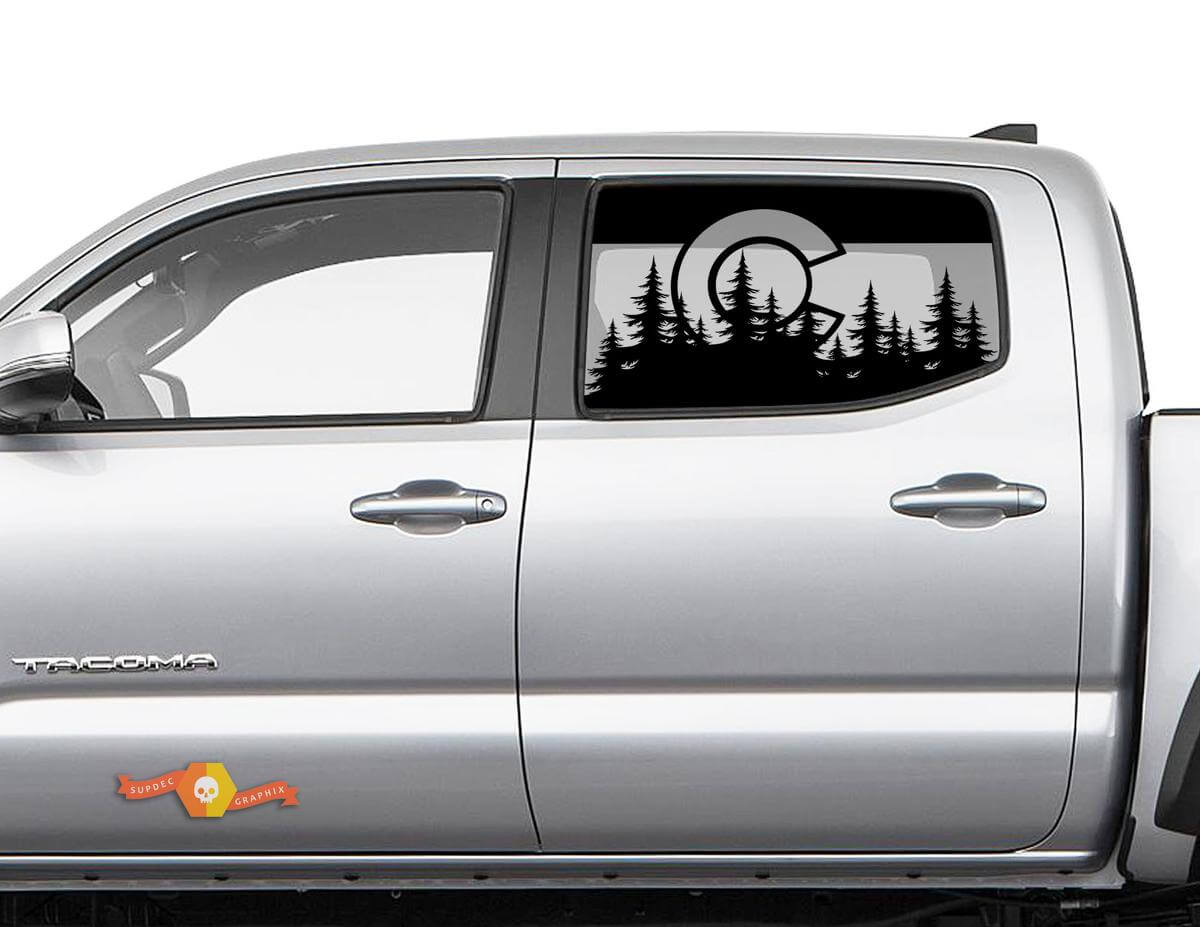 Vlag Colorado Forest zijraamstickers voor Toyota Tacoma 4Runner Tundra
