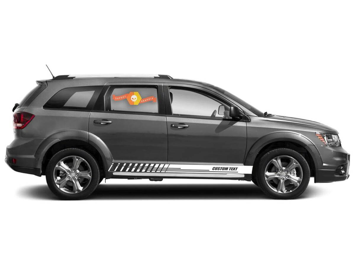 Racing rocker panel strepen vinyl stickers stickers voor Dodge Journey
