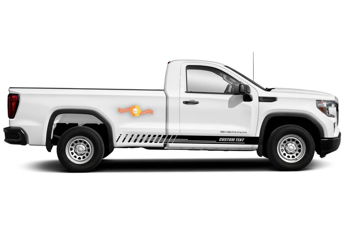 Racing rocker panel strepen vinyl stickers stickers voor GMC Sierra 1500
