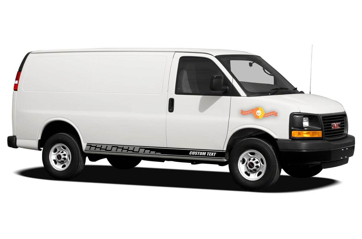Racing rocker panel strepen vinyl stickers stickers voor GMC Savana Cargo
