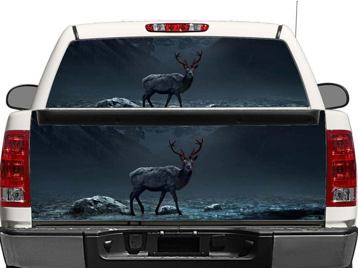 Deer Night Achterruit- of Achterklep Vinyl Sticker voor Pick-up Trucks SUV's