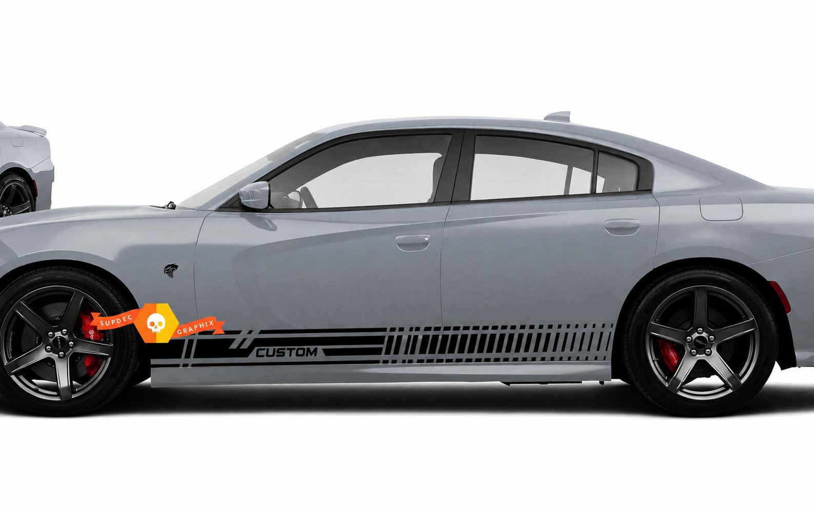 Aangepaste race-streep dorpel vinyl sticker voor Dodge Charger 2011-2026