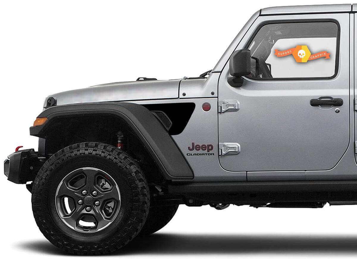 Gravity Style Spatbordventilatie Blackout Vinyl Decal Kit voor Jeep Gladiator JT Wrangler JL JLU