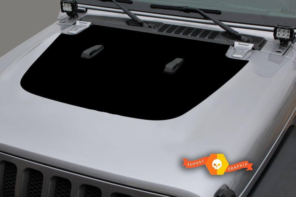 Solide motorkap sticker van vinyl voor Jeep Gladiator en Wrangler