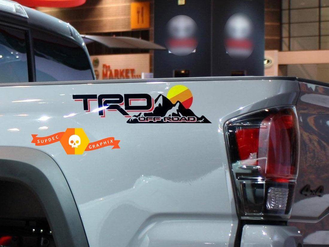 TRD Off Road Bergen Zonsondergang Vintage Bedlamp Vinyl Stickers Decal 2 Voor Toyota Tacoma Tundra FJ Cruiser