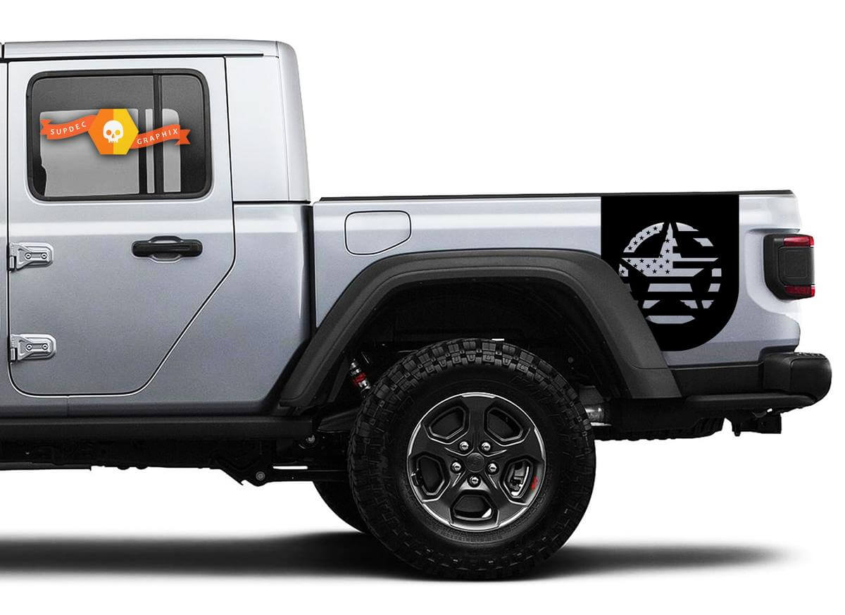 VS-vlagster grafische vinylsticker voor de achterzijde van Jeep Gladiator